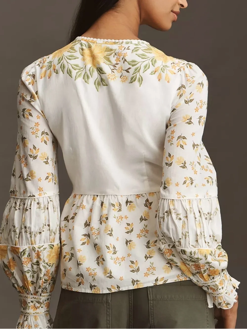 NWT FARM Rio Anthropologie Puff Sleeve Blouse